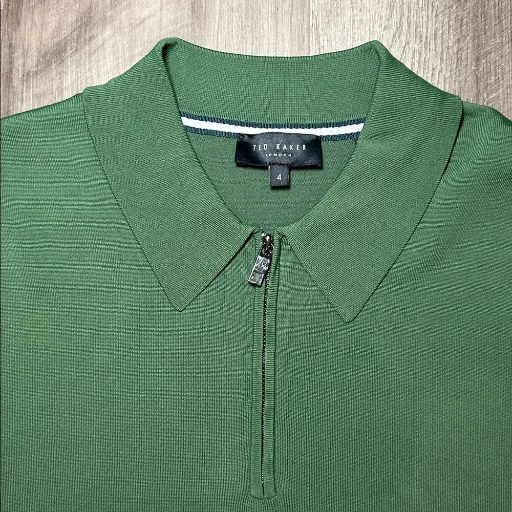 Ted Baker London Viba Regular Half Zip Rayon Long Sleeve Polo - 4 (Large)